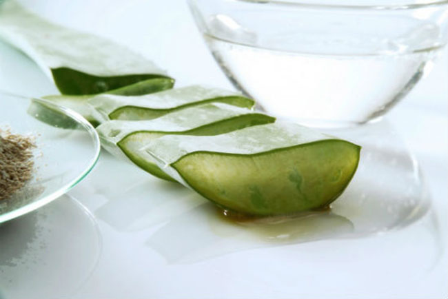 làm sạch nha đam bằng nước muối