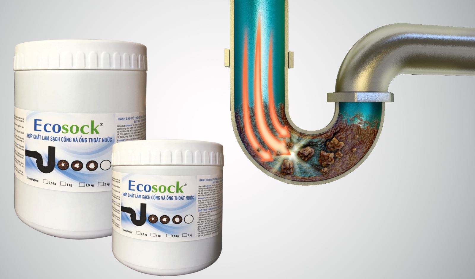 Sử dụng sản phẩm Ecosock khi rơi vật cứng vào bồn rửa